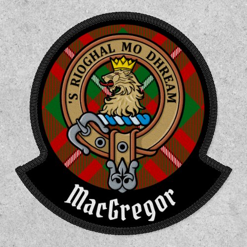 Clan Gregor Crest over Tartan Patch