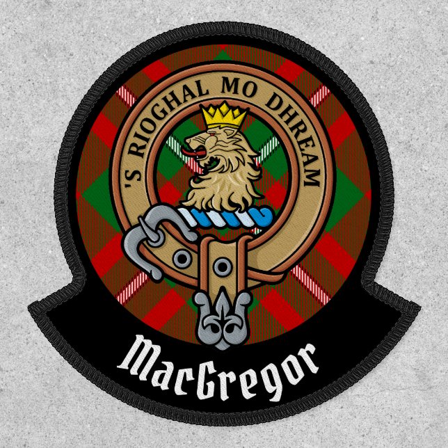 Clan Gregor Crest over Tartan Patch (Front)