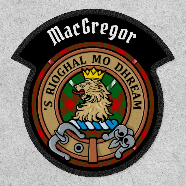 Clan Gregor Crest over Tartan Patch (Front)
