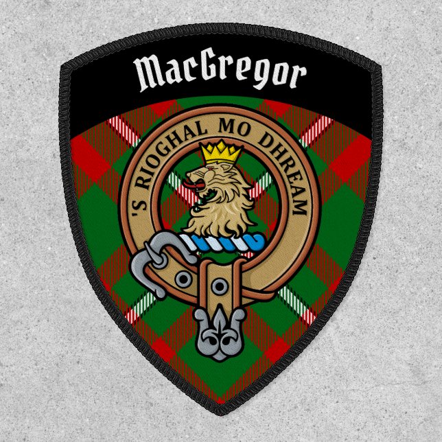Clan Gregor Crest over Tartan Patch (Front)