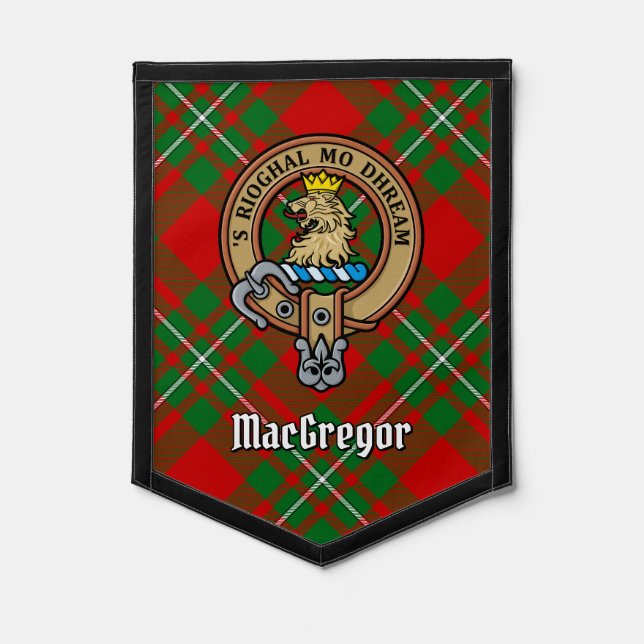 Clan Gregor Crest over Tartan Pennant (Front)