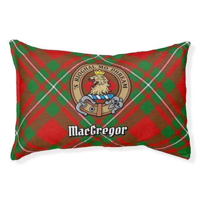 Clan Gregor Crest over Tartan Pet Bed (Front)