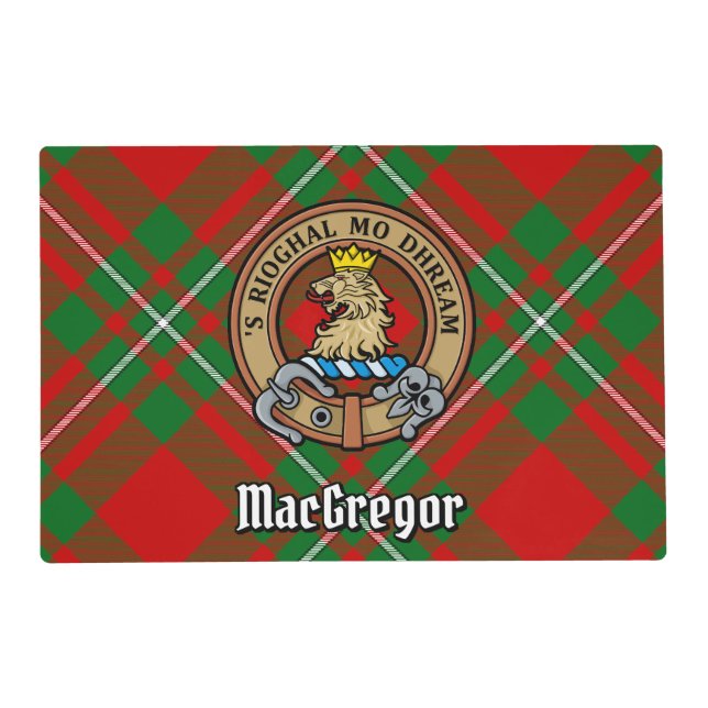 Clan Gregor Crest over Tartan Placemat (Front)