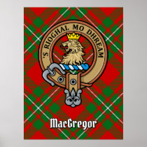 Clan Gregor Crest over Tartan Poster