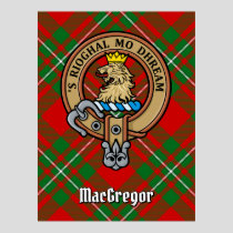 Clan Gregor Crest over Tartan Poster