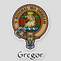 Clan Gregor Crest over Tartan Sticker