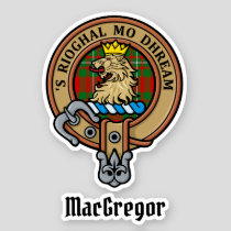 Clan Gregor Crest over Tartan Sticker