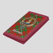 Clan Gregor Crest over Tartan Trifold Wallet