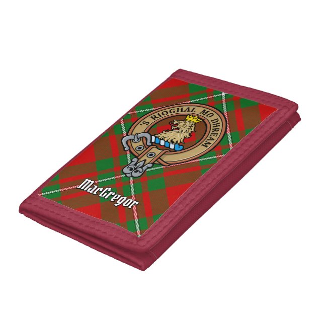 Clan Gregor Crest over Tartan Trifold Wallet (Bottom)