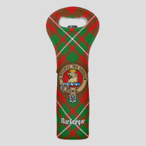 Clan Gregor Crest over Tartan Wine Bag