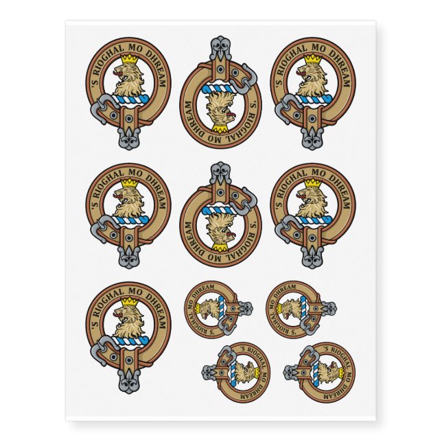 Clan Gregor Crest Temporary Tattoos (Front)