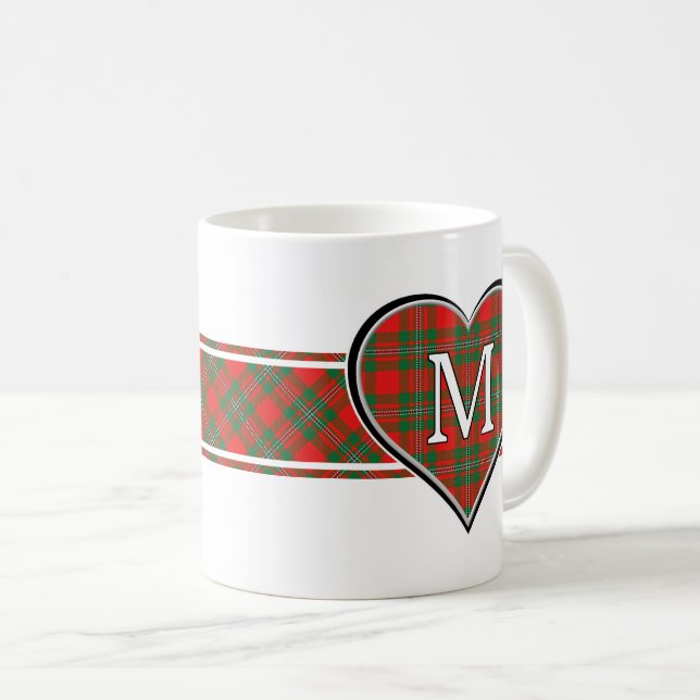 Clan Gregor MacGregor Tartan Heart Coffee Mug (Front Right)