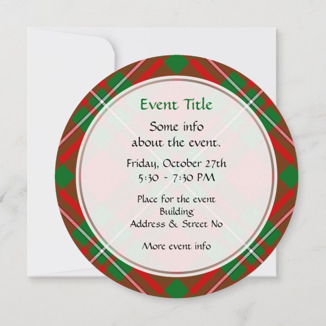 Clan Gregor Tartan Invitation (Back)