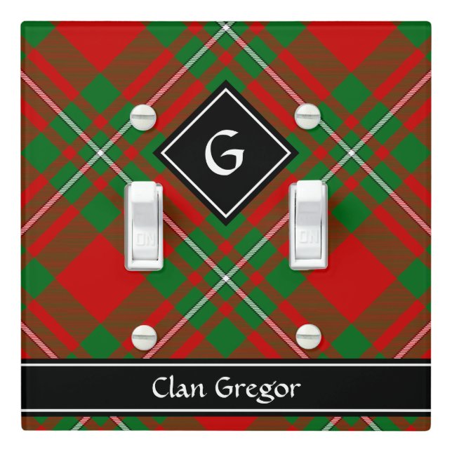 Clan Gregor Tartan Light Switch Cover (In Situ)