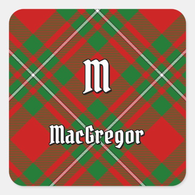 Clan Gregor Tartan Square Sticker (Front)