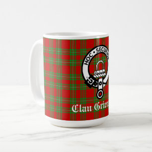 Clan Grierson Crest Badge & Tartan Coffee Mug