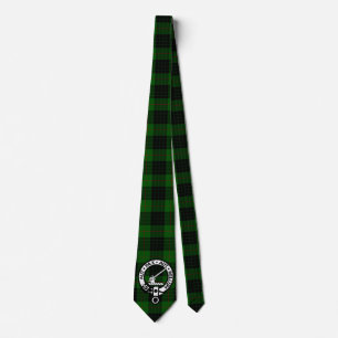 Clan Gunn Crest Badge and Tartan Neck Tie