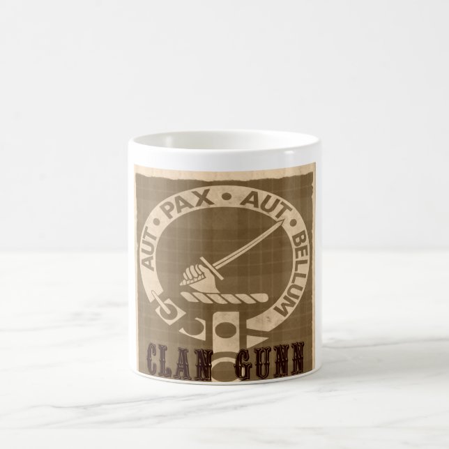 Clan Gunn Crest Badge - Sepia Coffee Mug (Center)