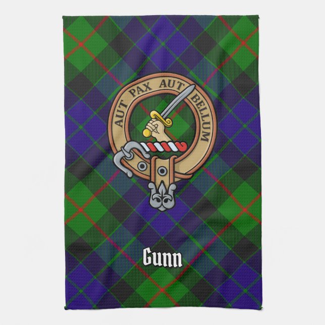 Clan Gunn Crest Kitchen Towel (Vertical)