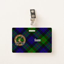 Clan Gunn Crest over Tartan Badge