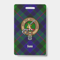 Clan Gunn Crest over Tartan Badge