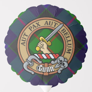 Clan Gunn Crest over Tartan Balloon