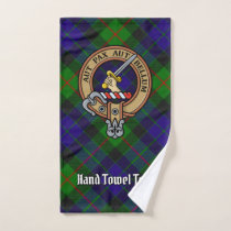 Clan Gunn Crest over Tartan Bath Towel Set