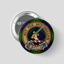 Clan Gunn Crest over Tartan Button
