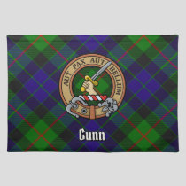 Clan Gunn Crest over Tartan Cloth Placemat