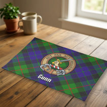 Clan Gunn Crest over Tartan Cloth Placemat