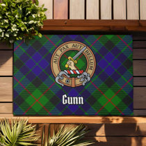Clan Gunn Crest over Tartan Doormat