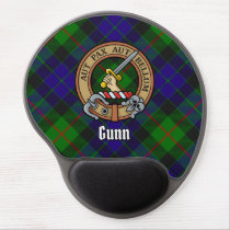 Clan Gunn Crest over Tartan Gel Mouse Pad