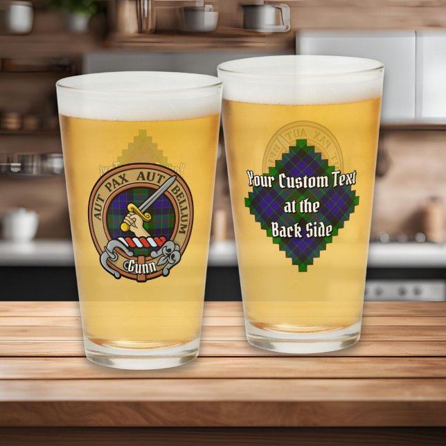 Clan Gunn Crest over Tartan Glass (Creator Uploaded)