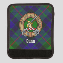 Clan Gunn Crest over Tartan Luggage Handle Wrap