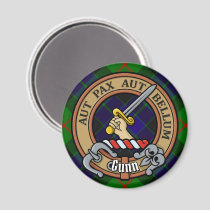Clan Gunn Crest over Tartan Magnet