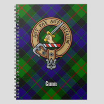 Clan Gunn Crest over Tartan Notebook
