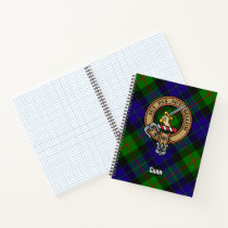 Clan Gunn Crest over Tartan Notebook