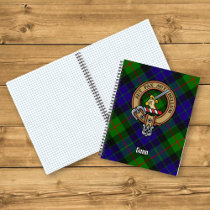 Clan Gunn Crest over Tartan Notebook