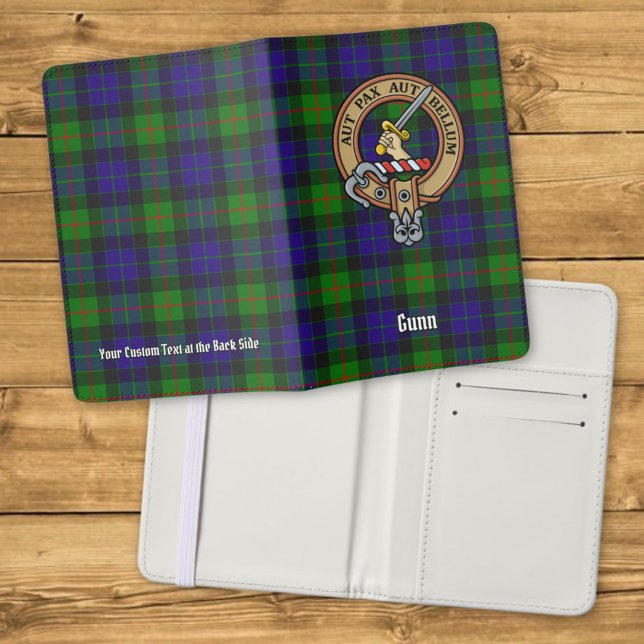 Clan Gunn Crest over Tartan Passport Holder (Creator Uploaded)