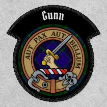 Clan Gunn Crest over Tartan Patch