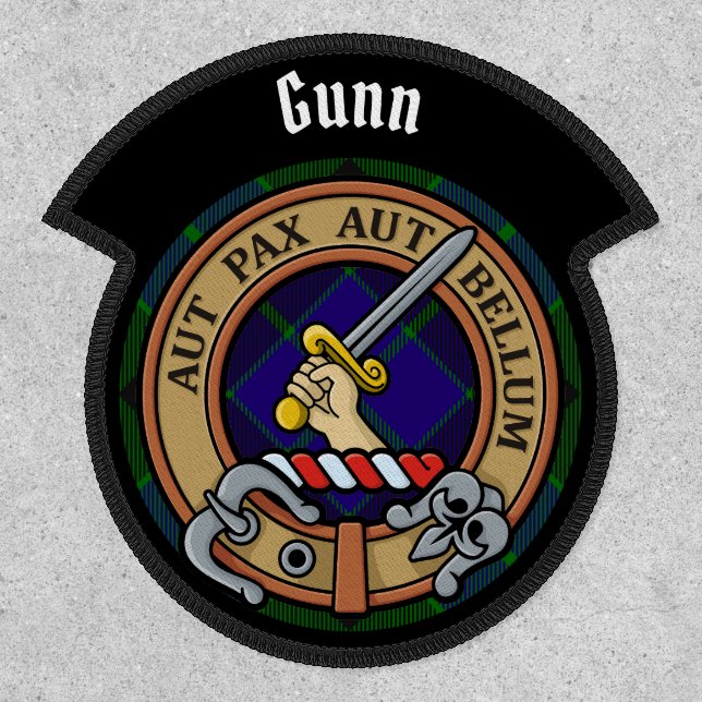 Clan Gunn Crest over Tartan Patch (Front)
