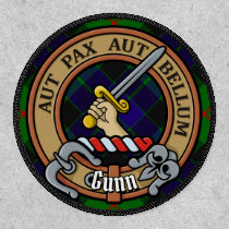 Clan Gunn Crest over Tartan Patch