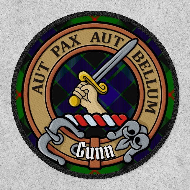 Clan Gunn Crest over Tartan Patch (Front)