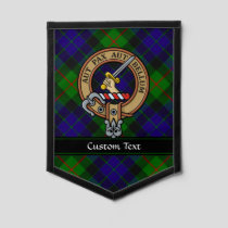 Clan Gunn Crest over Tartan Pennant