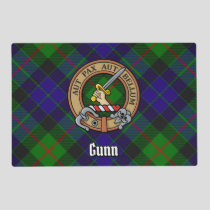 Clan Gunn Crest over Tartan Placemat