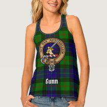 Clan Gunn Crest over Tartan Tank Top