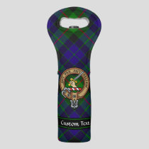 Clan Gunn Crest over Tartan Wine Bag