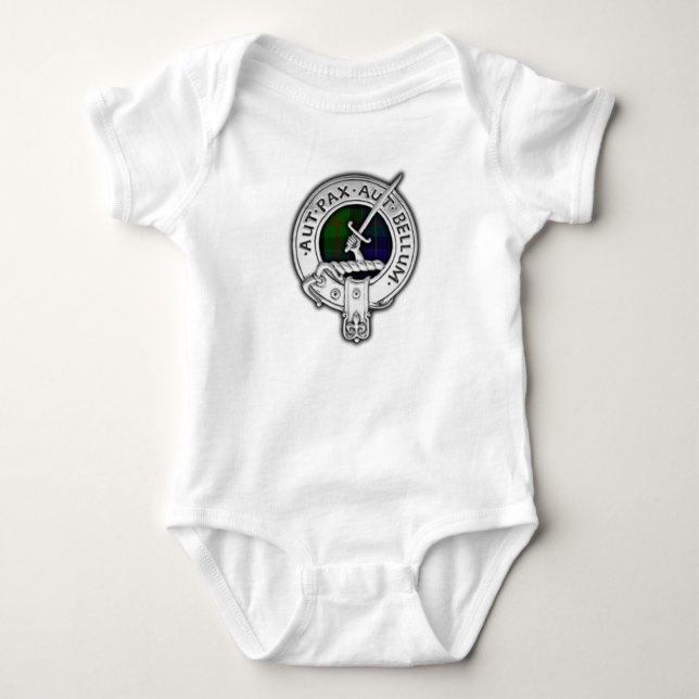 Clan Gunn Crest & Tartan Baby Bodysuit (Front)