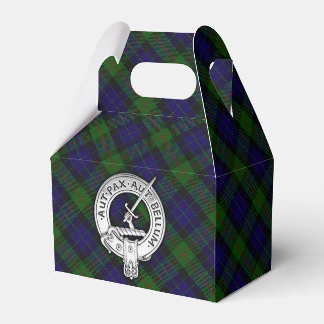 Clan Gunn Crest & Tartan Favor Boxes (Front Side)
