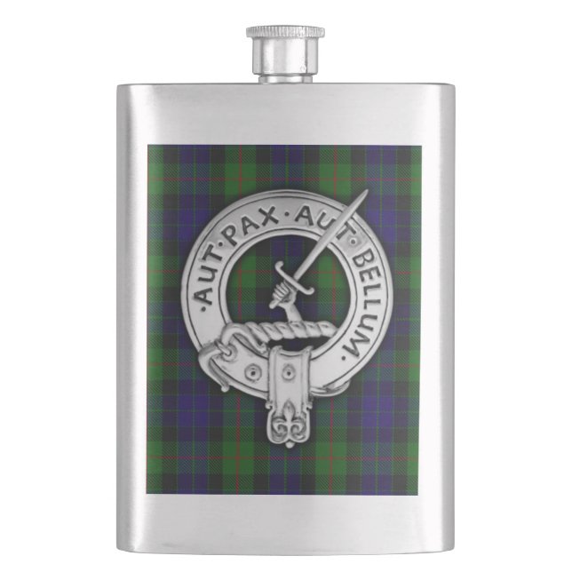 Clan Gunn Crest & Tartan Flask (Front)